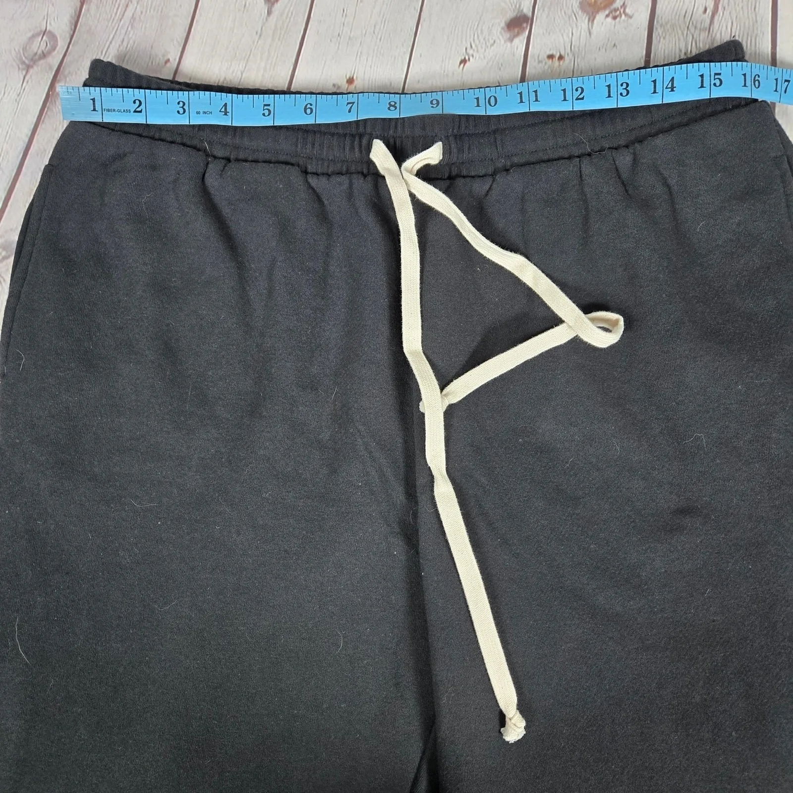 J Crew Black Heritage Sweatpants Joggers Fleece Lined Tag Size M - Image 6