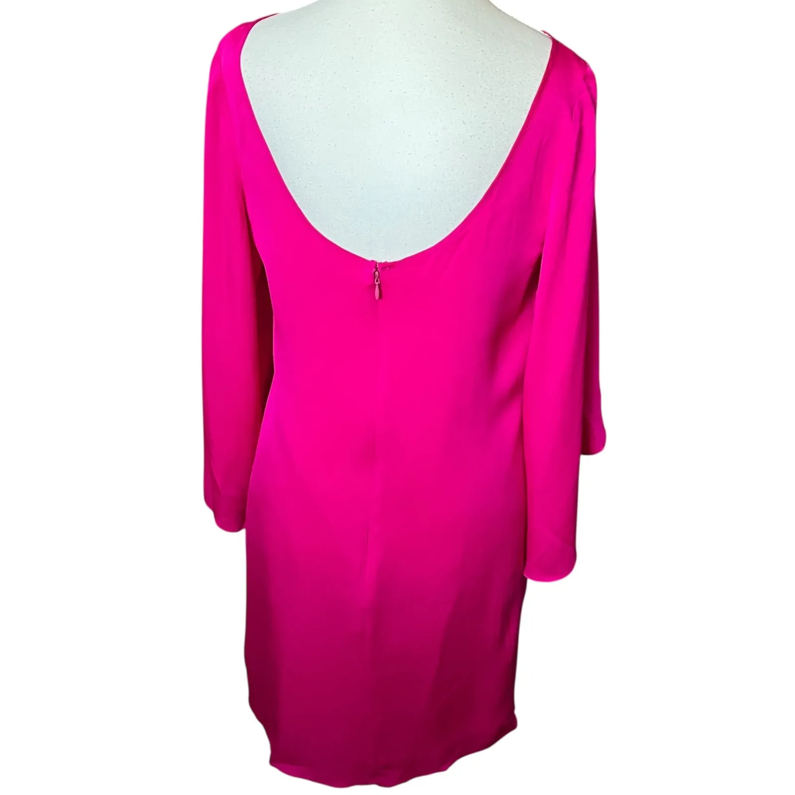 Milly‎ Women's Mini Dress Size 6 Pink Flutter Sleeve Cocktail Party Silk Blend - Image 6