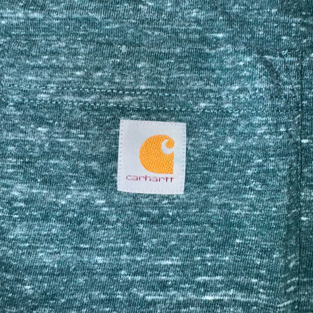 Carhartt Women's Heather Teal Logo Pocket Loose Fit T Shirt Sz L (12-14) 103067 - Image 4