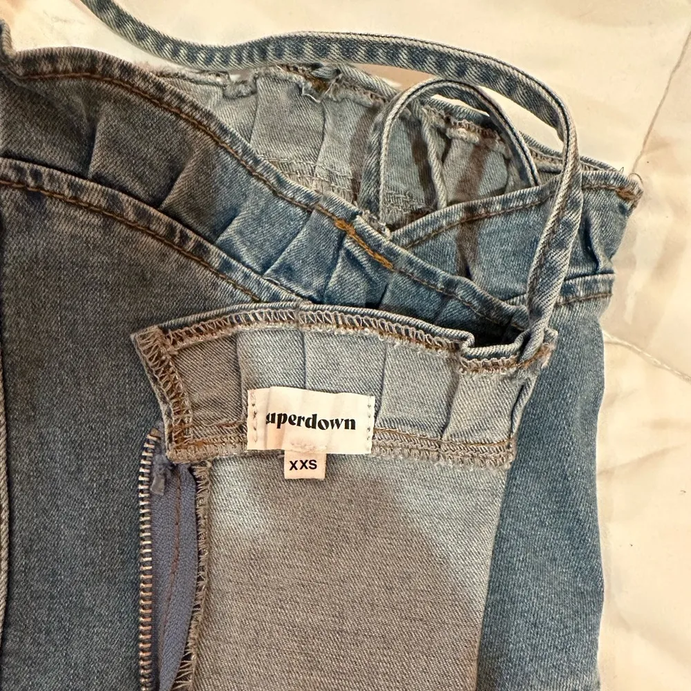 superdown Revolve Denim Ruffle Top - Image 2