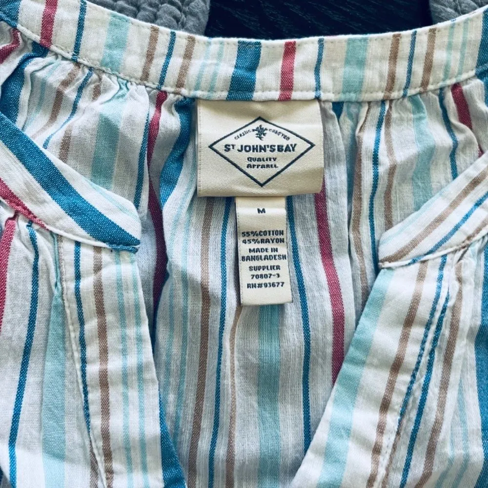 St. John’s Bay Striped Notch-Neck Sleeveless Tank Top Size M NWT - Image 9