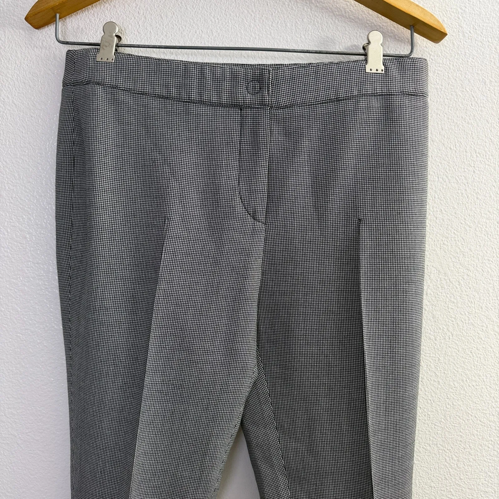 Akris Punto Saks Fifth Houndstooth Pants Womens Black White Pleated Career 30x28 - Image 2