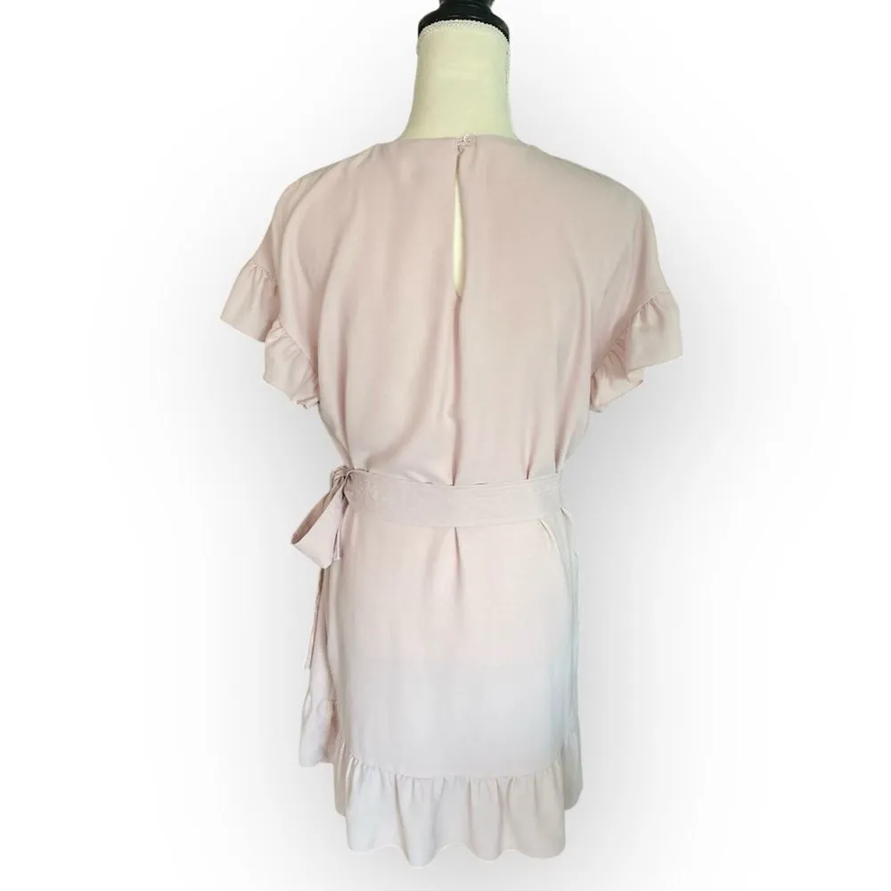 Wilfred Aritzia Ninette Ruffle Wrap Dress in Powder Pink size S - Image 4