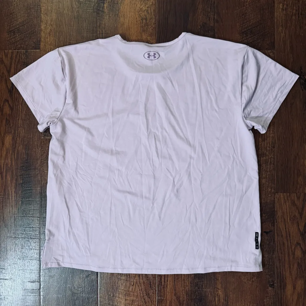 UNDER ARMOUR lavender Rush tee shirt, size L, unisex - Image 2