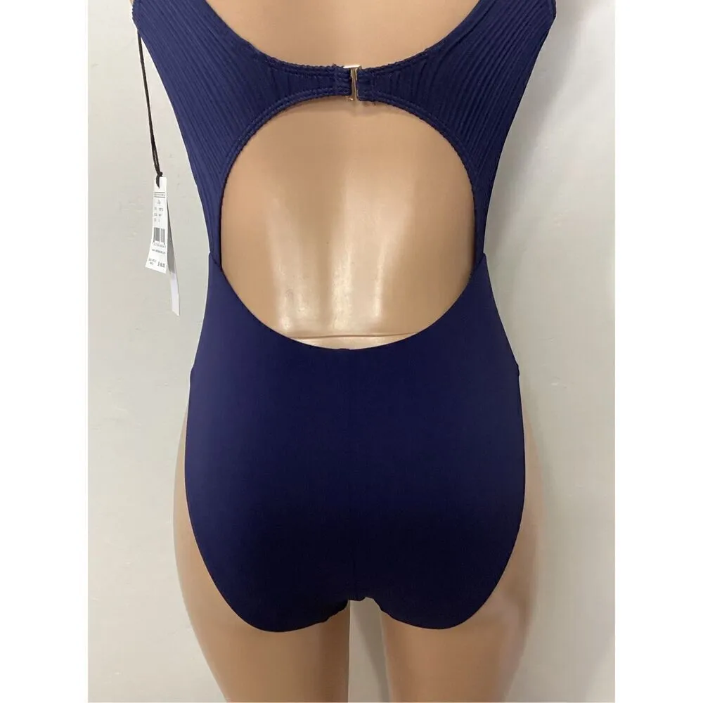 New. Robin Piccone navy one piece. Size 6. Retails $168 - Image 13