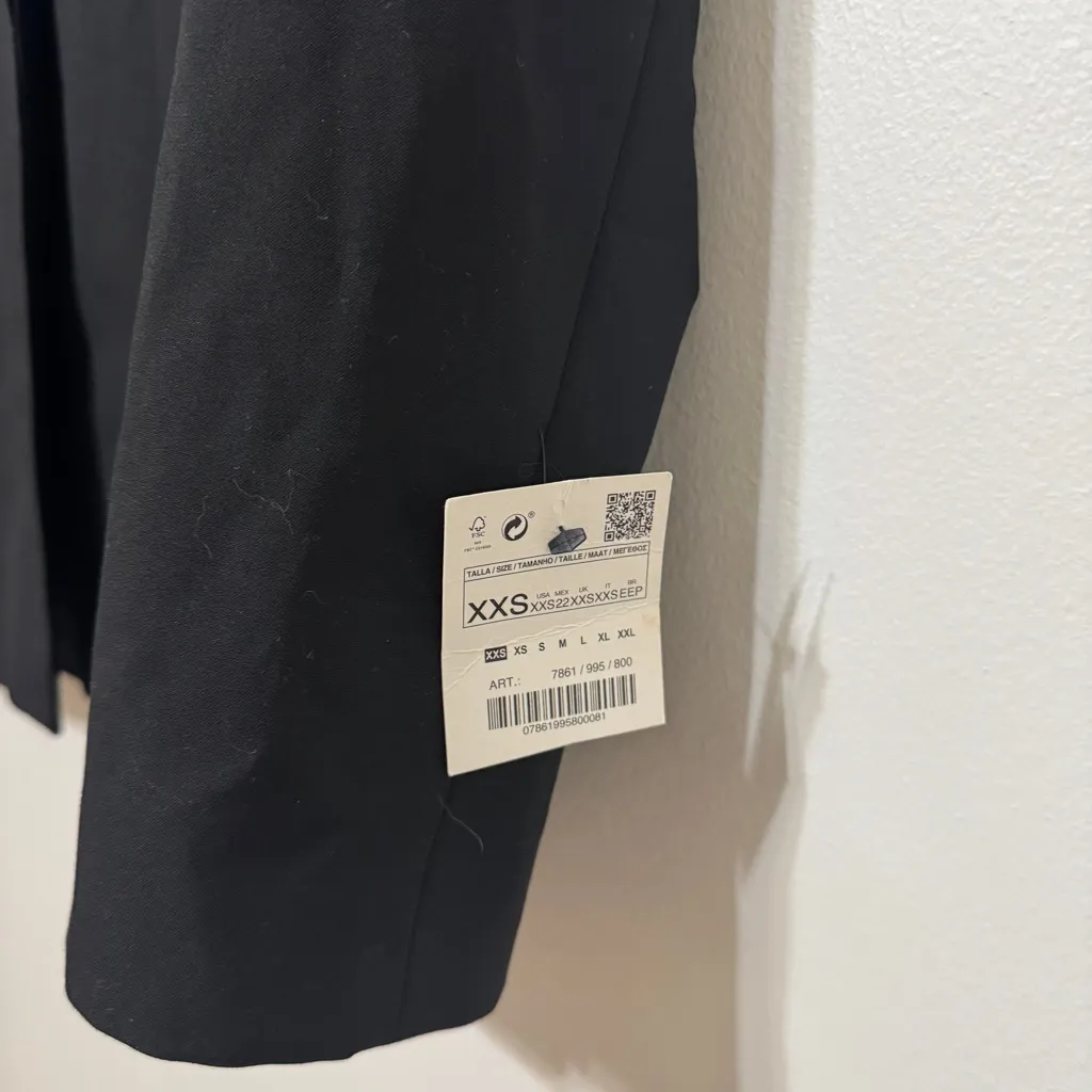 NEW Zara Blazer Size XS Oversized Black Business Casual Blogger Fav XXS NWT - Image 7