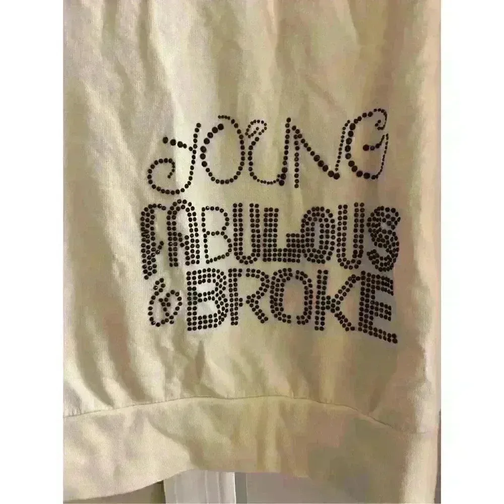 YOUNG FABULOUS & Broke Beige Modal Blend Zip Up Hoodie - Medium - Image 6