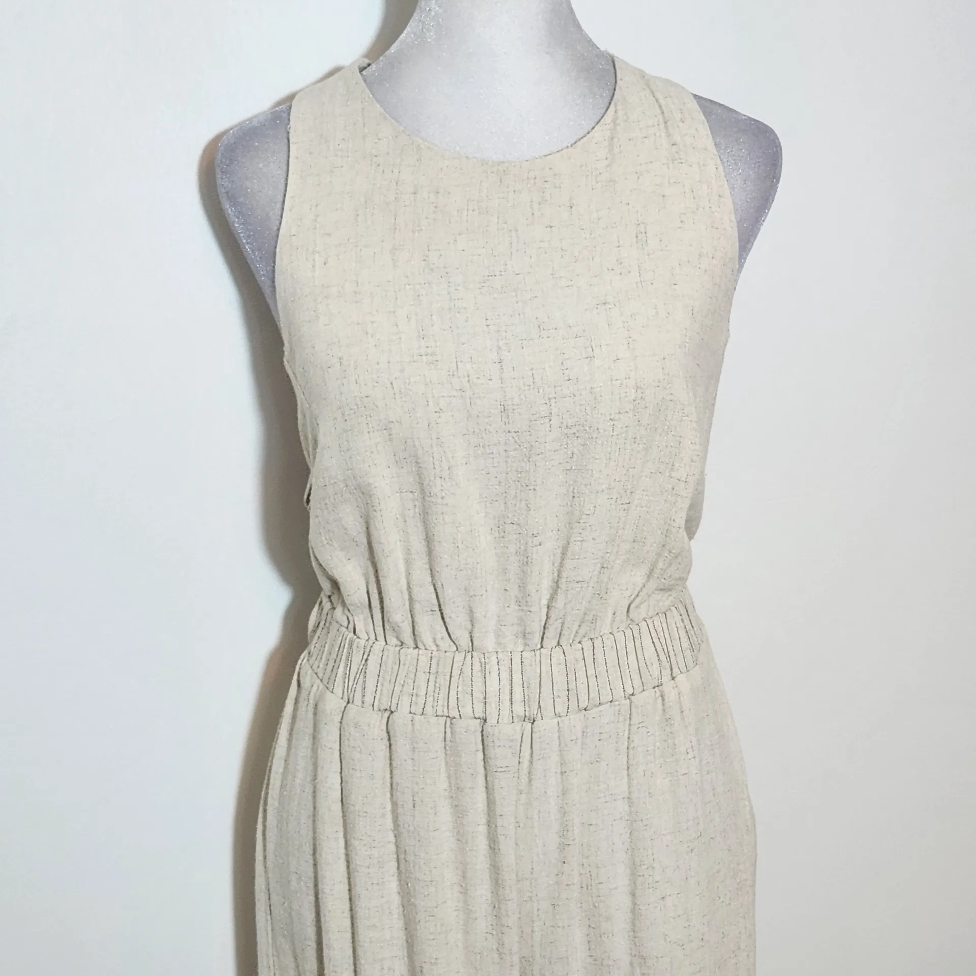 Hem and Thread Natural Jumpsuit with Open Back Size Small NWT - Image 3