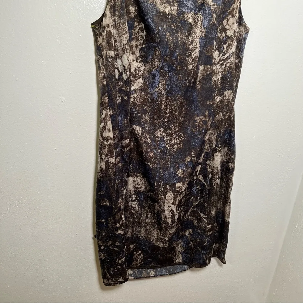 Adrianna Papell Sleeveless Sheath Dress Brown Ruffle - Image 10