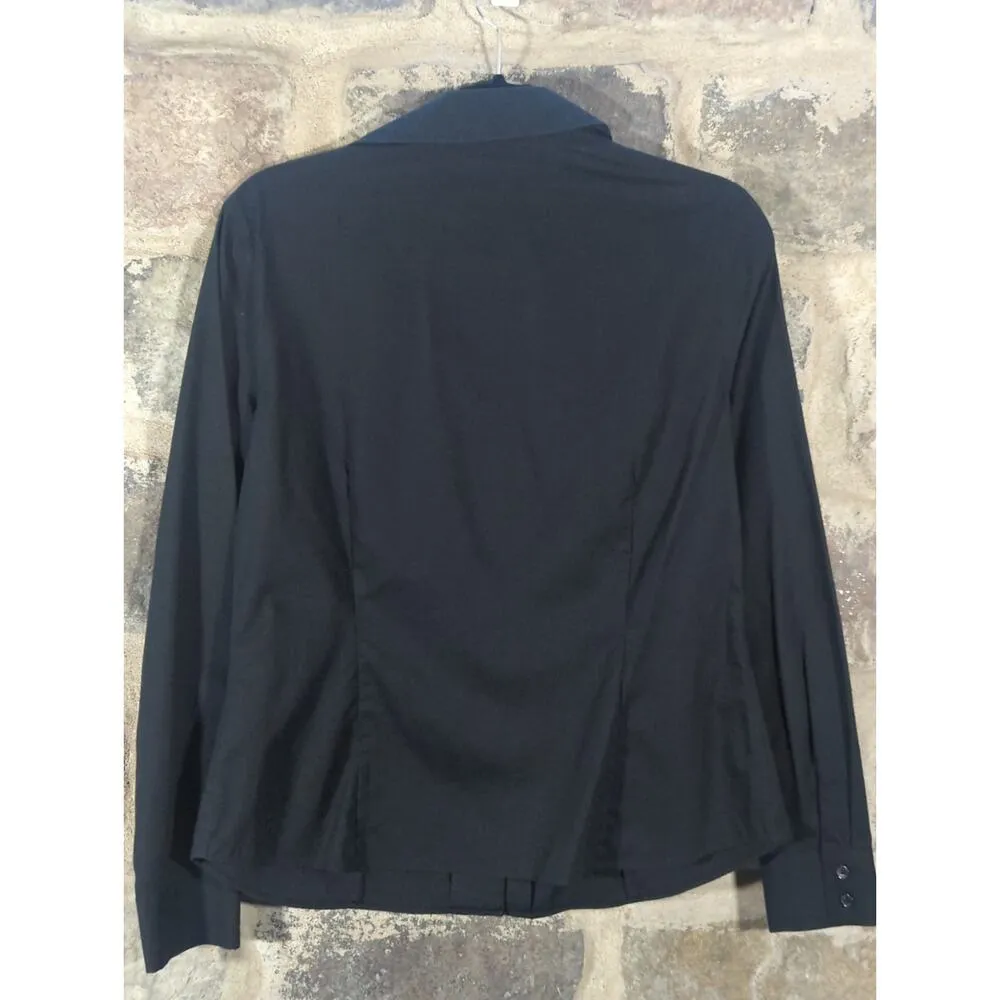 Jones New York Signature Blouse Woman's Medium Black 100% Cotton Business - Image 5