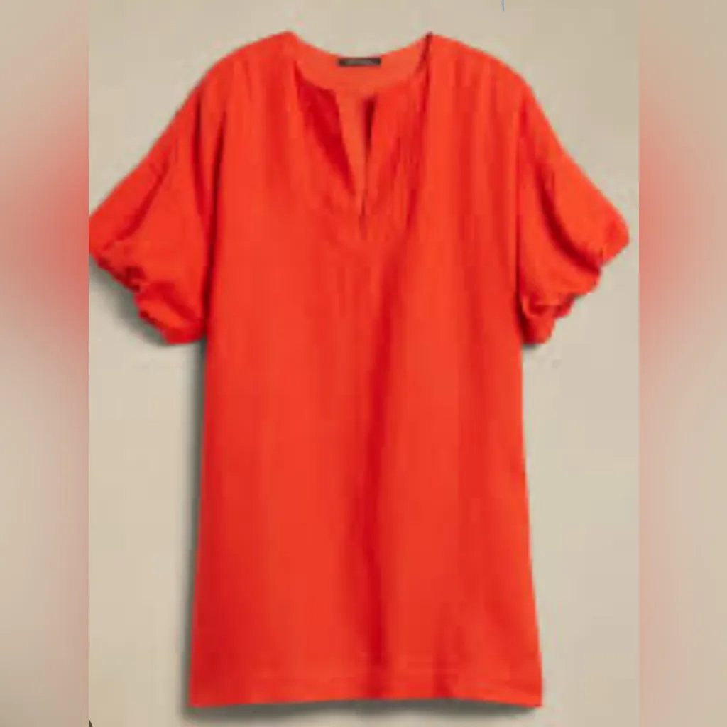 Banana Republic Red Linen Tunic Top Size M - Image 3