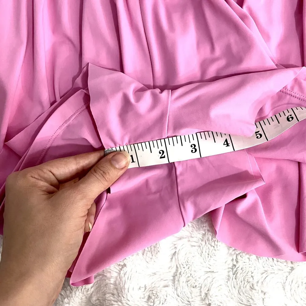 Athletic Pink Flowy Pleated Ruffle Pull - Image 9