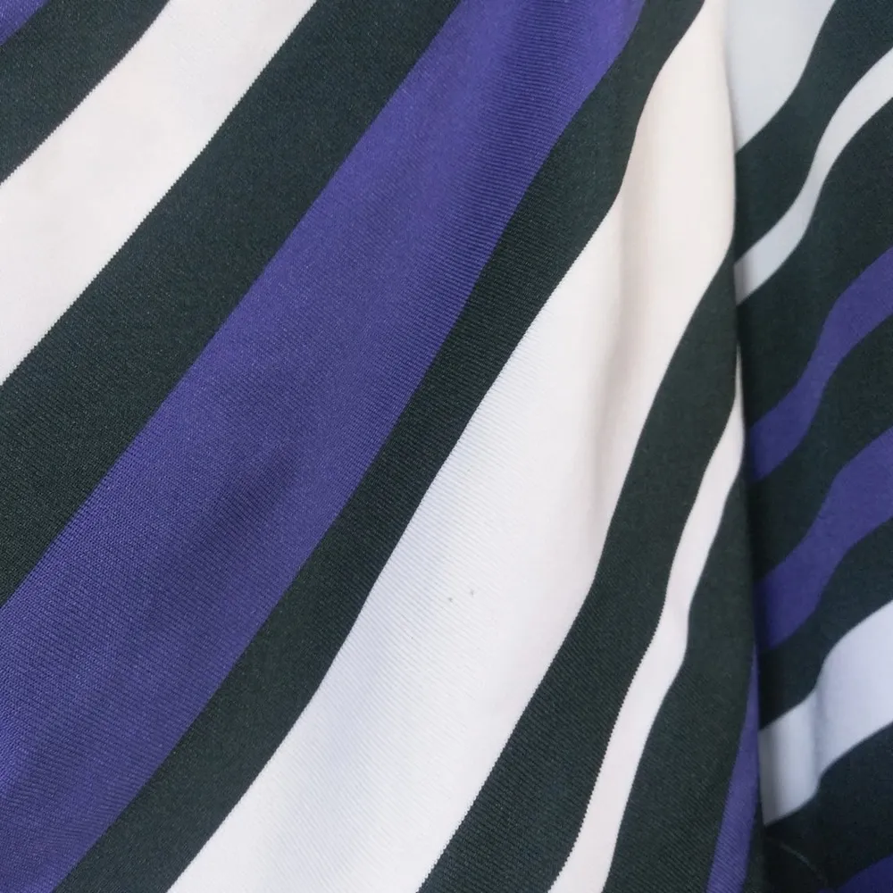 Nike Purple White & Black Striped Racer Back Swimsuit Top Size 6 - Image 4