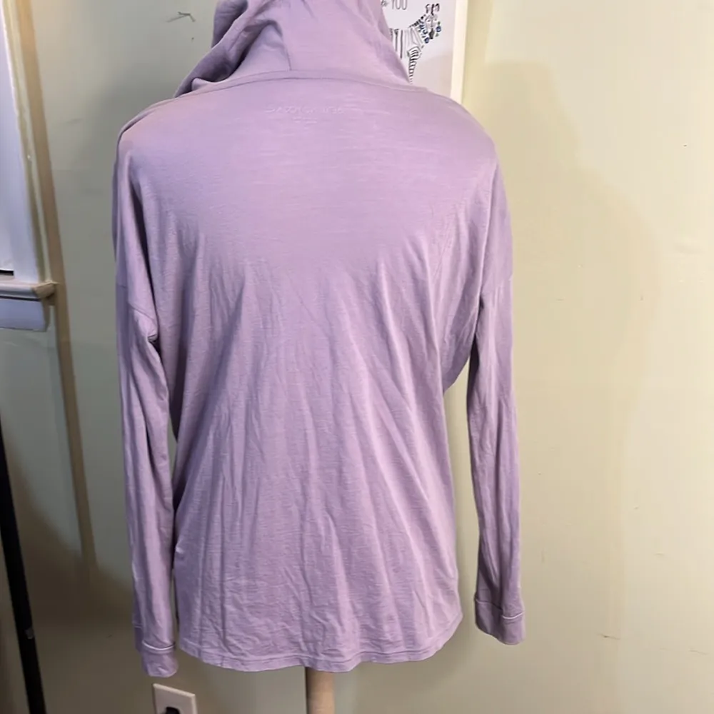 Beyond Yoga tie front hoodie purple Pima cotton long sleeve Top XS - Image 3