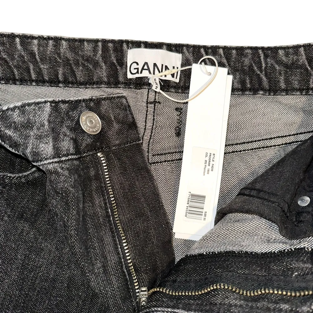 NWT GANNI Washed Denim High Waisted Black Jeans in Phantom 30 - Image 5