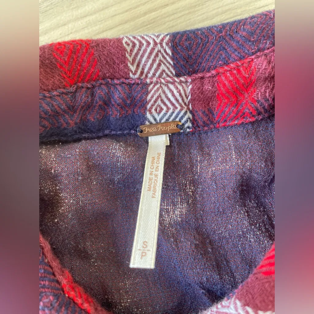 Free People  Red and Purple Patterned Top - Image 10