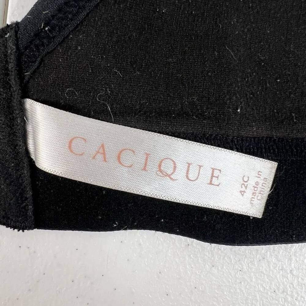 Cacique 42C Unlined Full Coverage No Wire Wireless Bra Lane Bryant Womens Black - Image 11