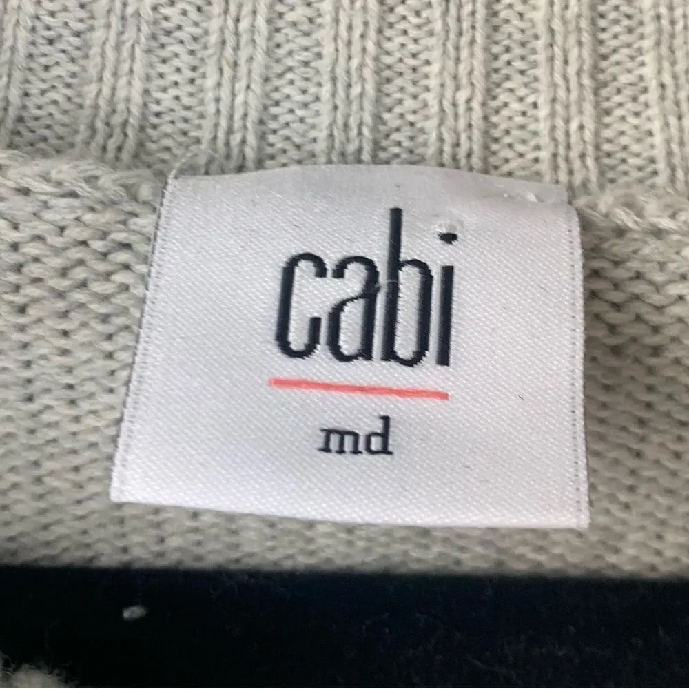 Cabi Glacier Cable Knit Poncho Gray Pullover Sweater M #3003 - Image 6