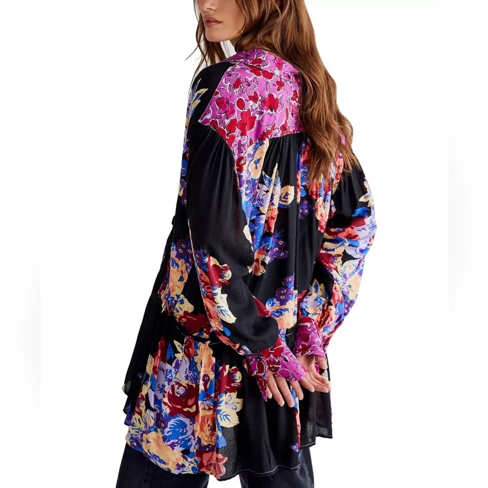 Free People Floral Multicolor Dress Brunch A Bunch Floral Tunic - Image 2