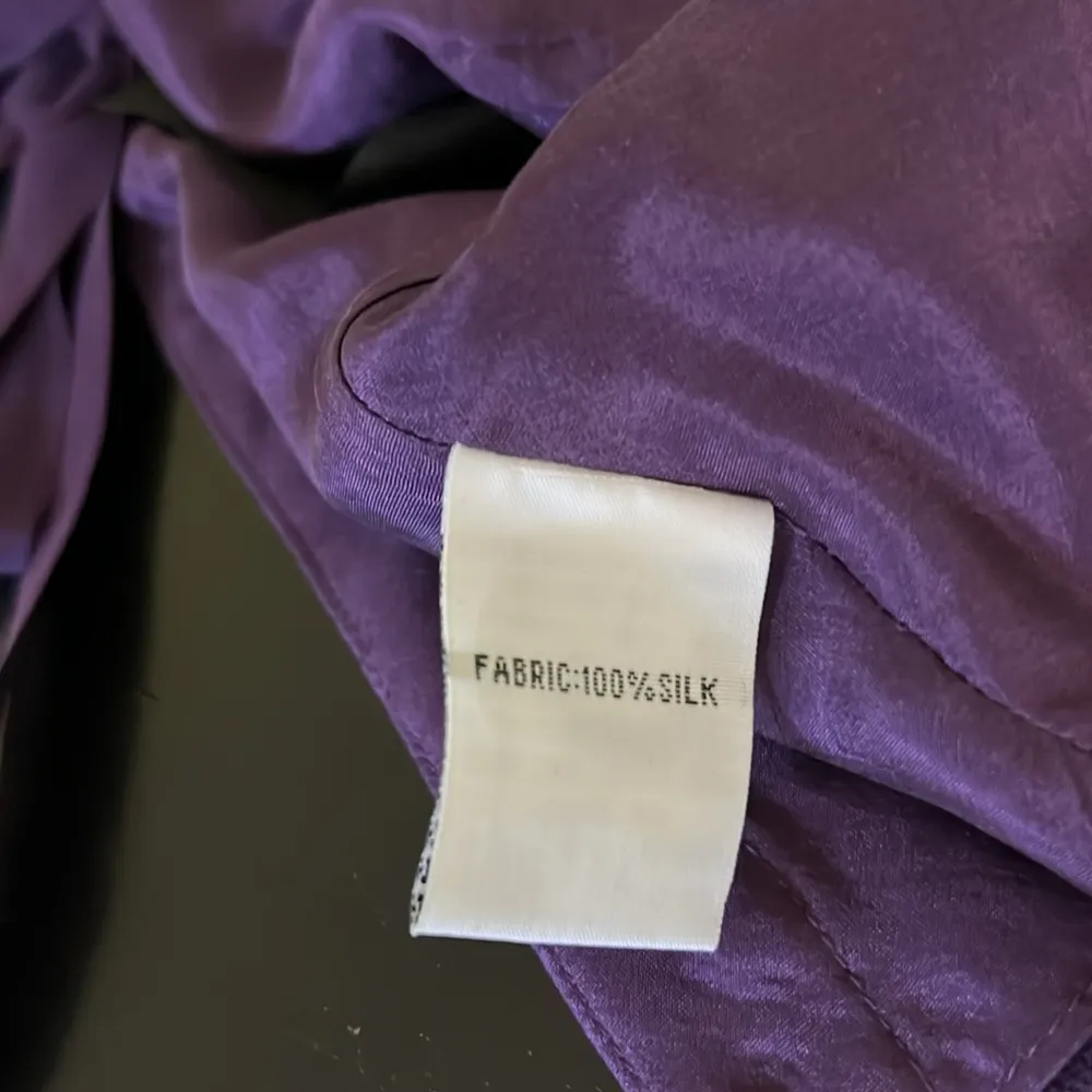 Tokyo Denim Silk Halter Blouse that ties in back Purple - Image 3