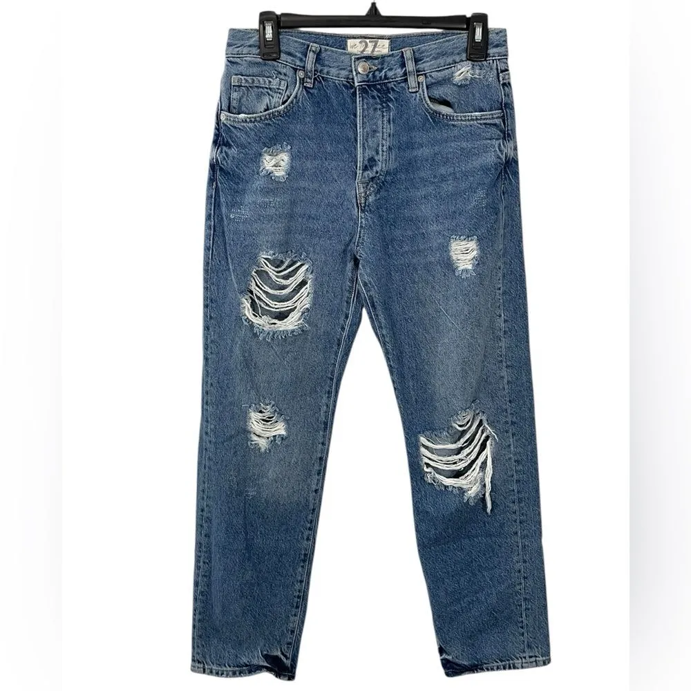 We the Free People Bren Slouchy Slim Boyfriend Jeans‎ OB1311341 Size 27 Denim - Image 4