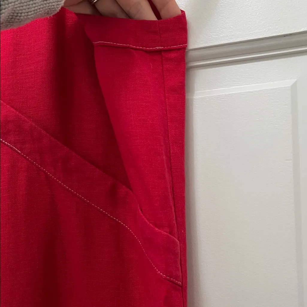 Basic Threads Linen Blend Cherry Red Sleeveless Mini Sheath Dress - Image 7