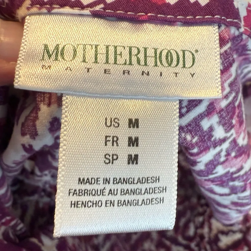 Motherhood Maternity Dress Size Medium Geometric Double V Neck Knee Length Purple - Image 7