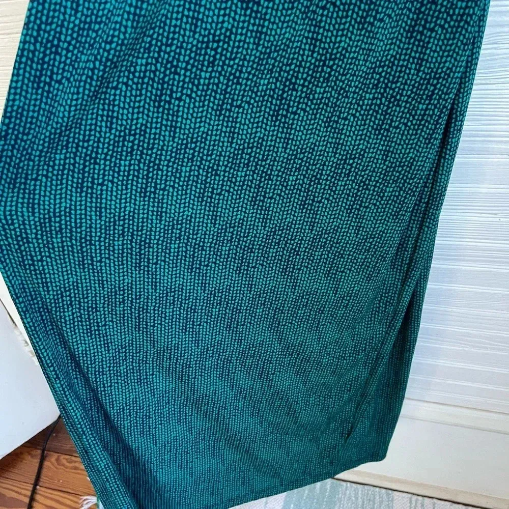 Covington Petite Green Maxi Dress MP Sleeveless Faux Wrap Tie Waist Long - Image 6