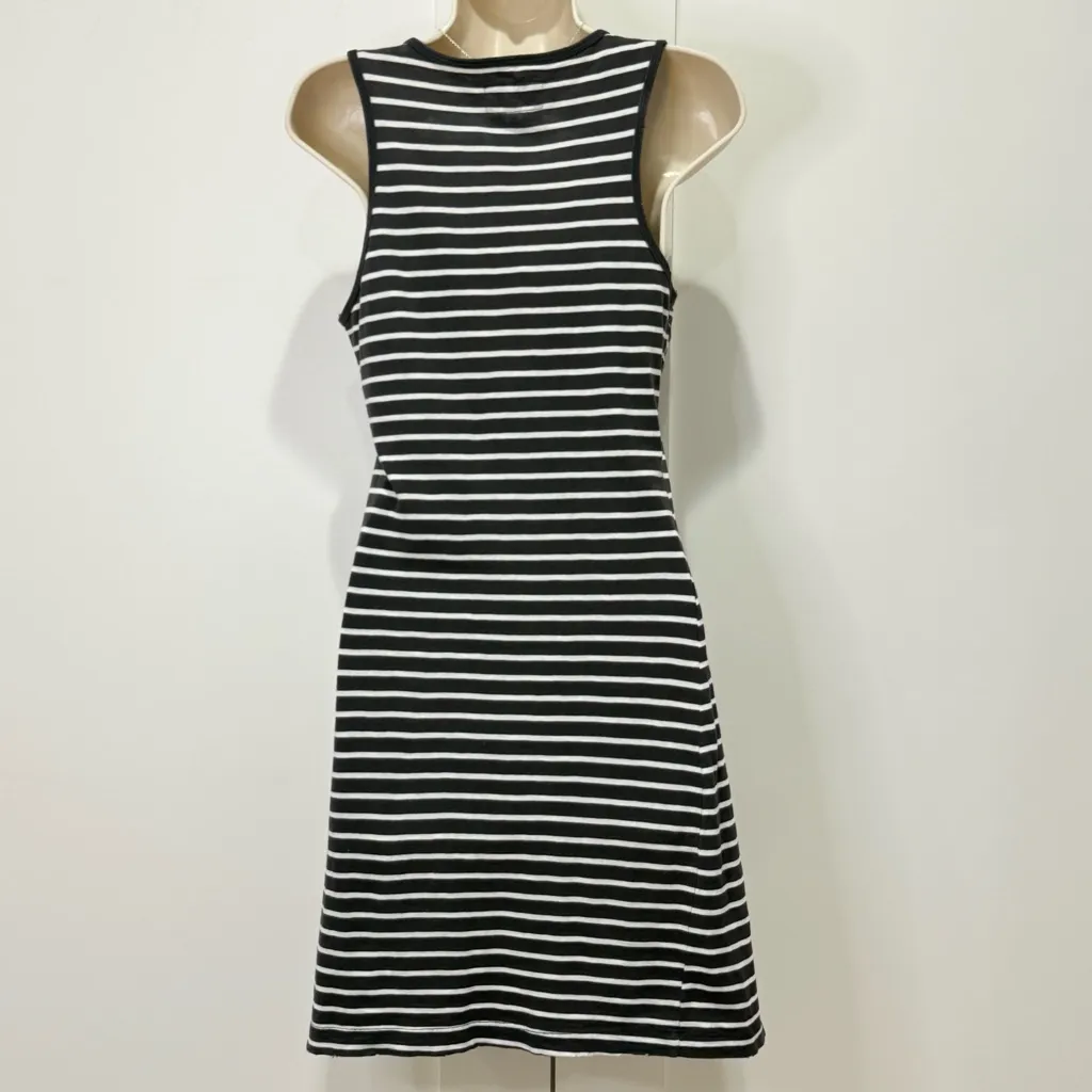 Current Elliott Louella Striped Mini Dress XS Black White Minimal Coastal Casual - Image 5