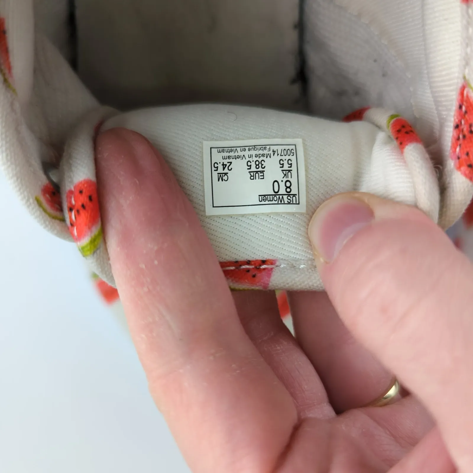 Vans Watermelon‎ Sneakers Low Top Canvas Shoes Women's Size 8 500714 - Image 8