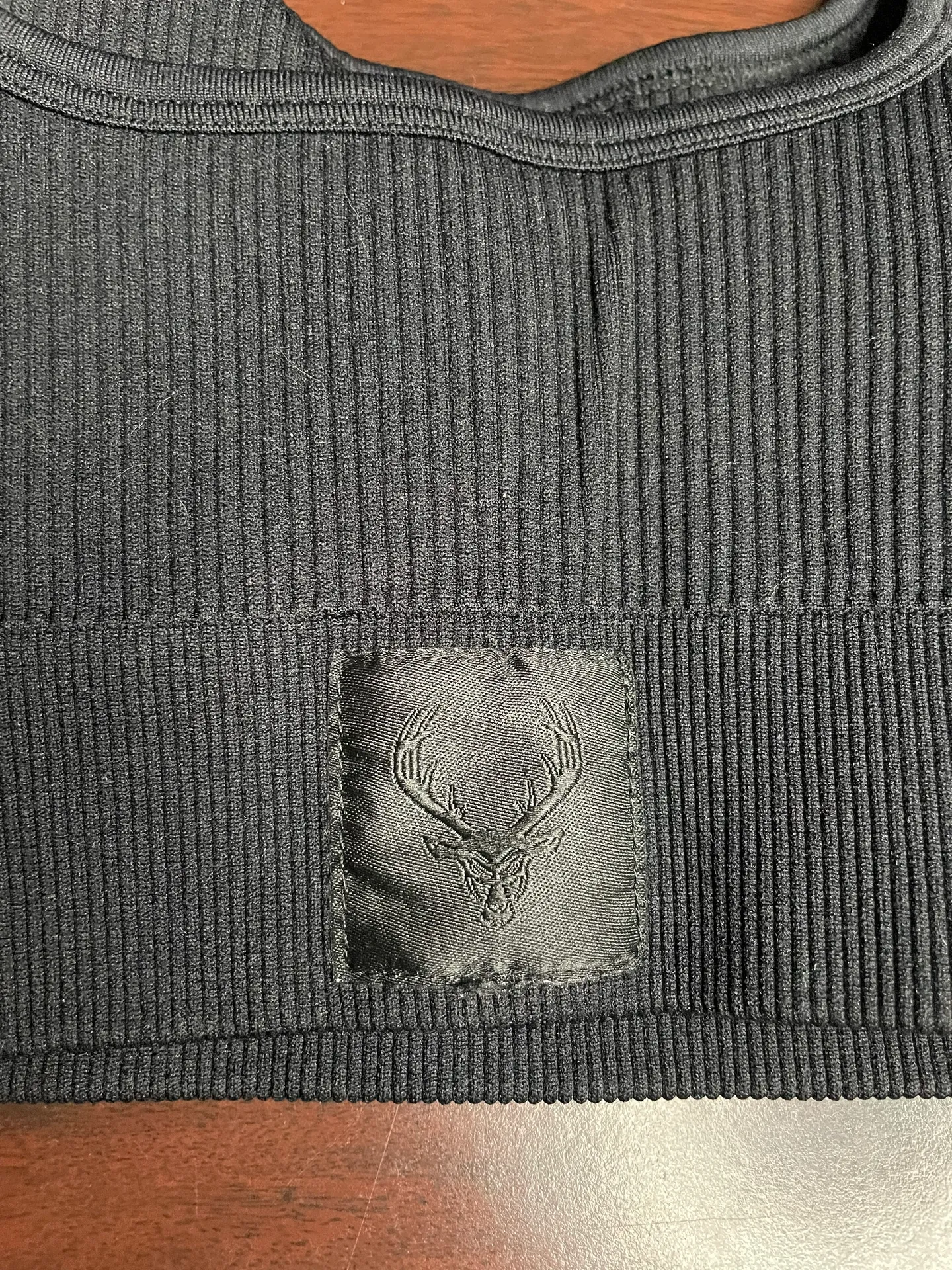 Ribbed Black Sports Bra - Image 3