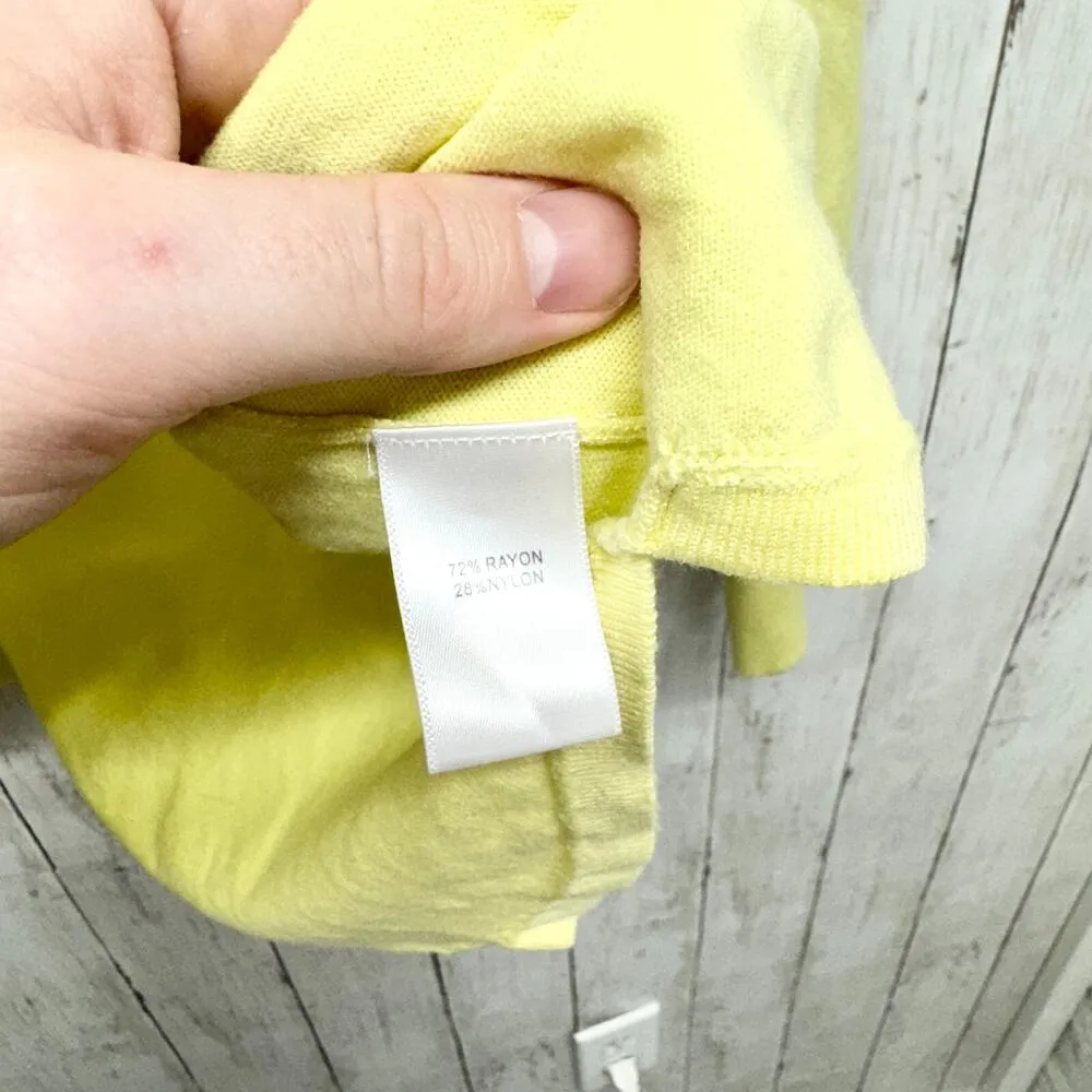 Max Studio Sweater Women Size Xl Long Sleeve Round Neck Straight Hem Yellow - Image 3