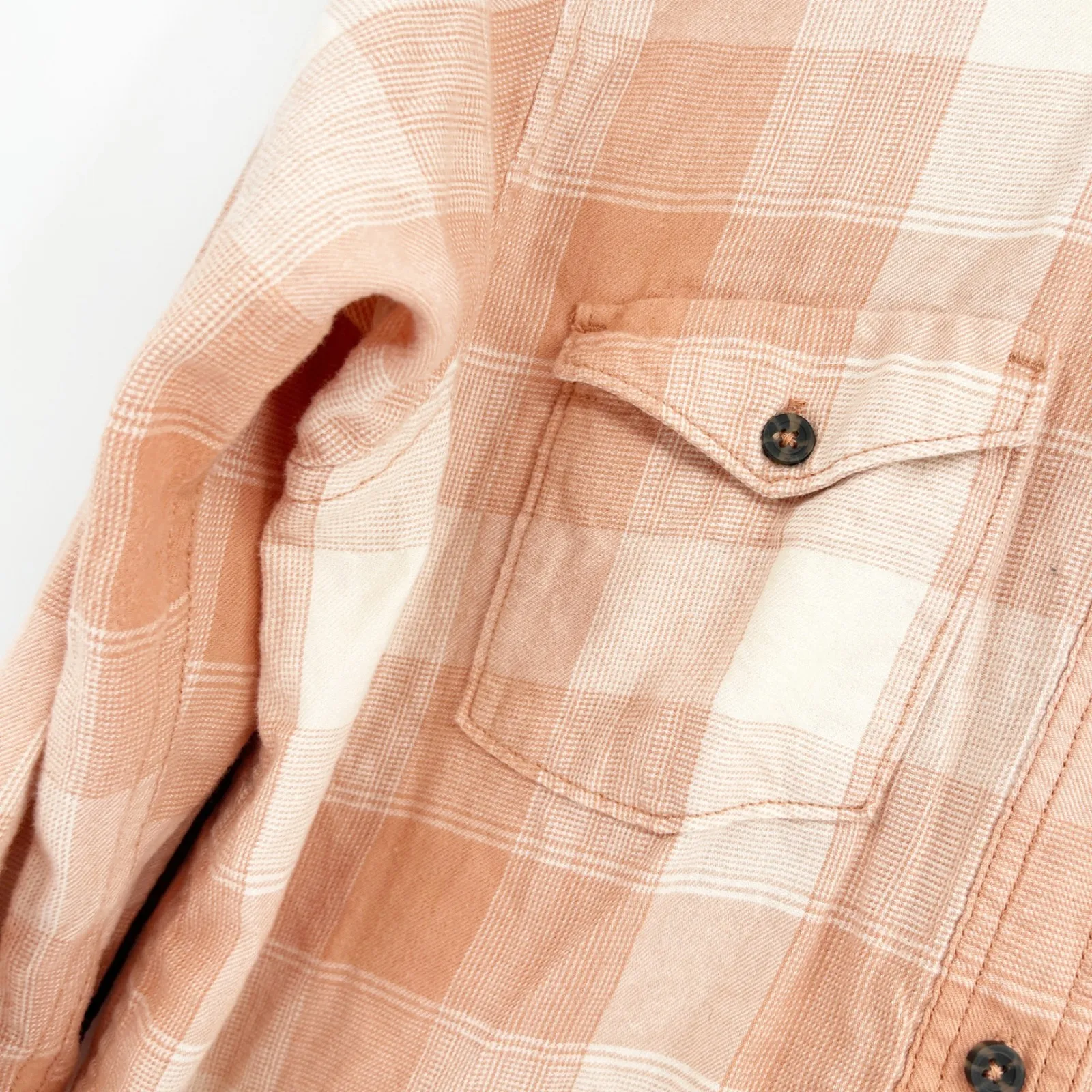 KAVU Womens Outdoor Billie Jean Plaid Corduroy Elbow Patch Boyfriend Shirt M - Image 3