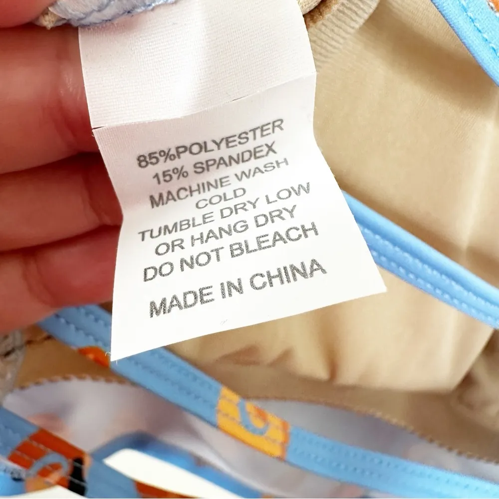 NEW Kortni Jeane Swim Top Womens M Blue Novelty Print Mix N Match Swimwear - Image 9