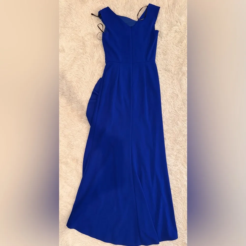 NWOT Tadashi Shoji BOS24245L - Cap Sleeve Ruffle Detail Dress Royal blue sz S - Image 9