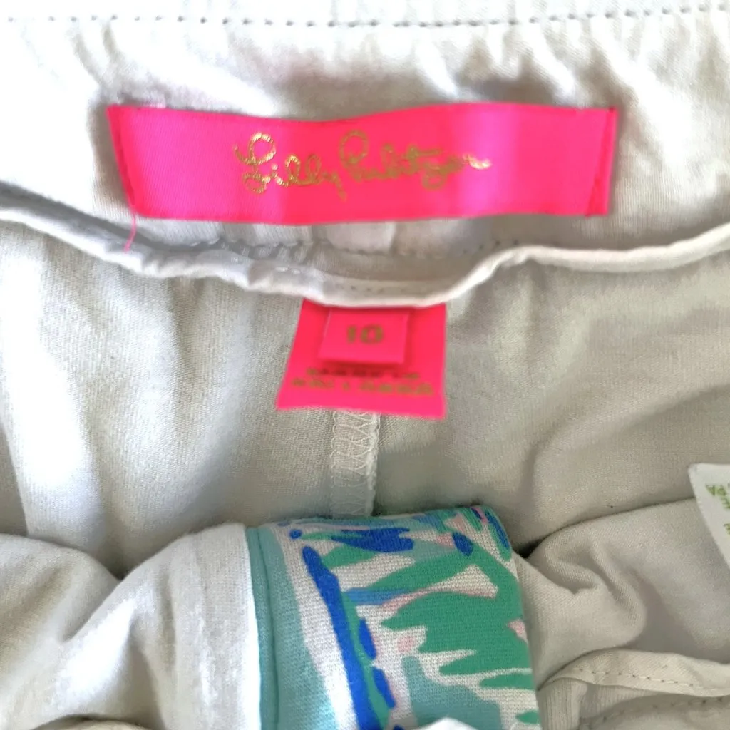 LILLY PULITZER COLETTE SCALLOP HEM SKORT, BLUE IBIZA, CABANA COCKTAIL, SIZE 10 - Image 6