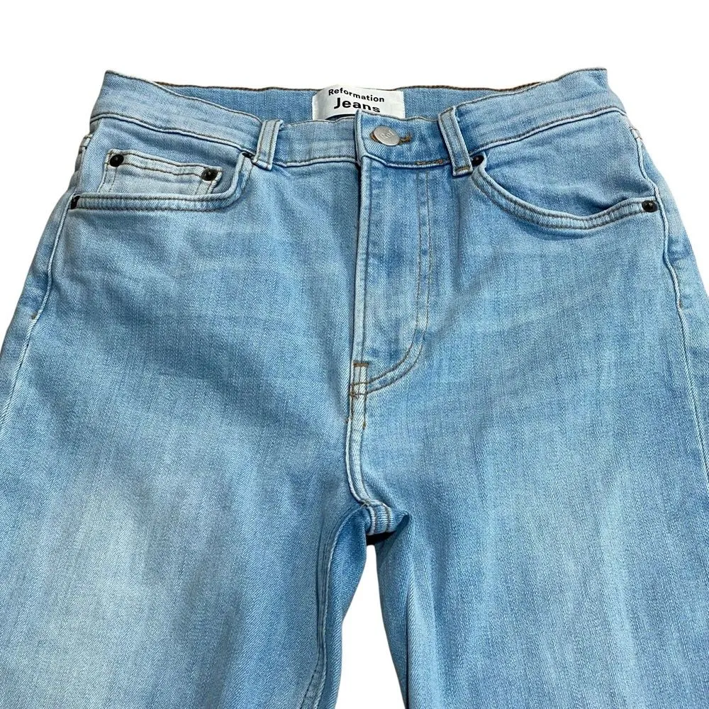 Reformation‎ High & Skinny Crop Jeans In St. Lucia Destroyed Women's size 27 - Image 3