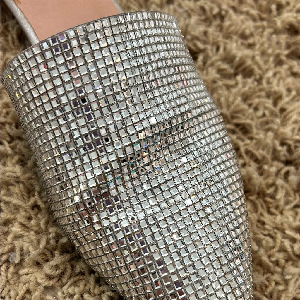 Steve Madden Sparkling Silver Mules Women's Size 8.5 - Image 7