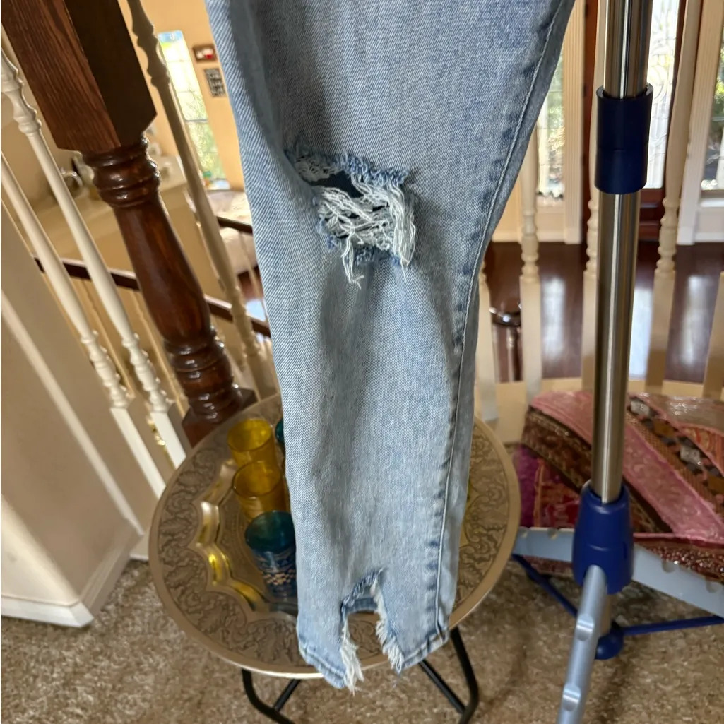 EXPRESS  Women's Blue Distressed Jeans - Image 2