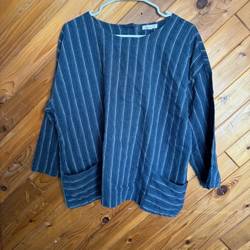 Eileen Fisher Navy Striped Set Size Large - Image 2