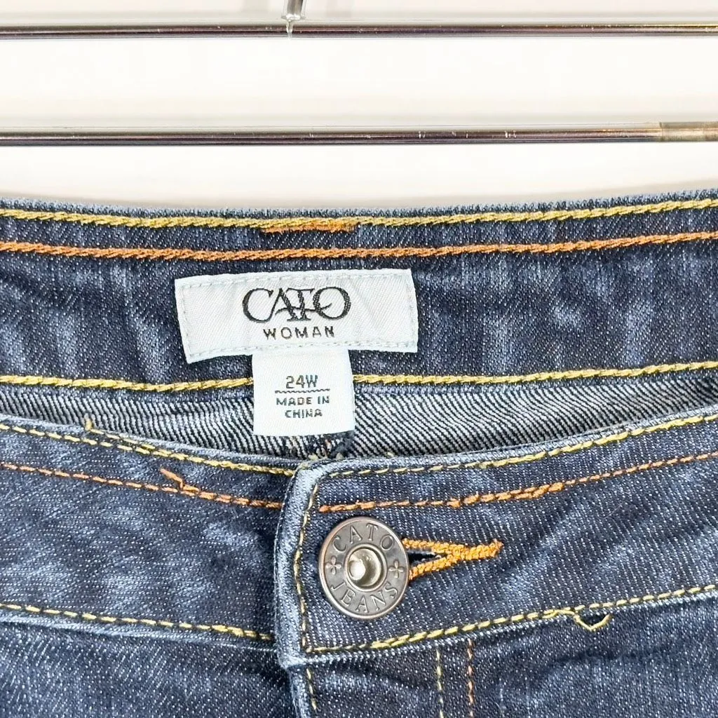 Cato Plus Size 24W Jeans Straight Leg Blue Denim Stretch‎ High Rise Womens 867 - Image 9