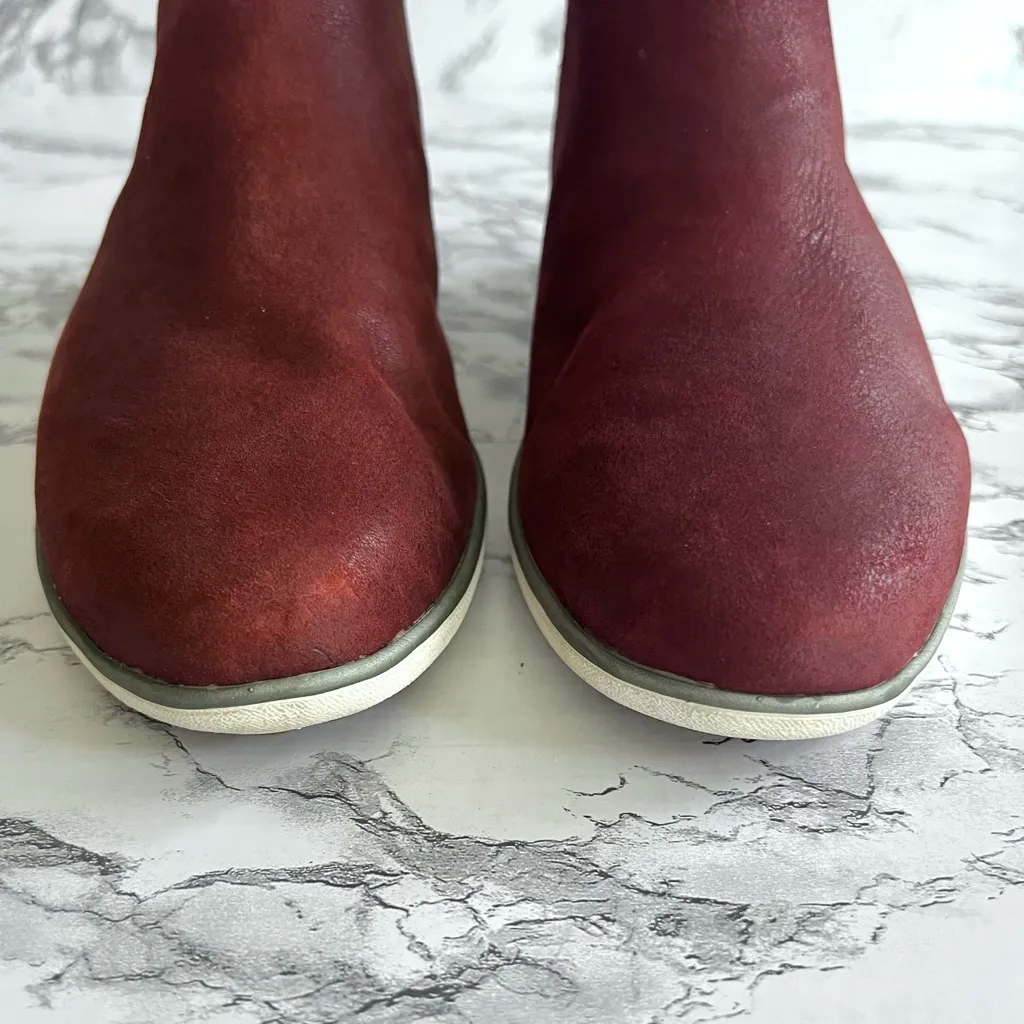 Aetrex Alanna Booties Ankle Burgundy Cushion Leather EU 38 Casual Pullon Foam - Image 5