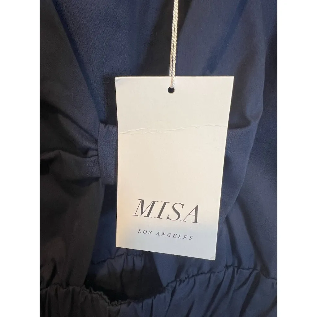 Misa Los Angeles Claudine Dress Size Large Midnight Blue 100% Cotton Coastal NWT - Image 9