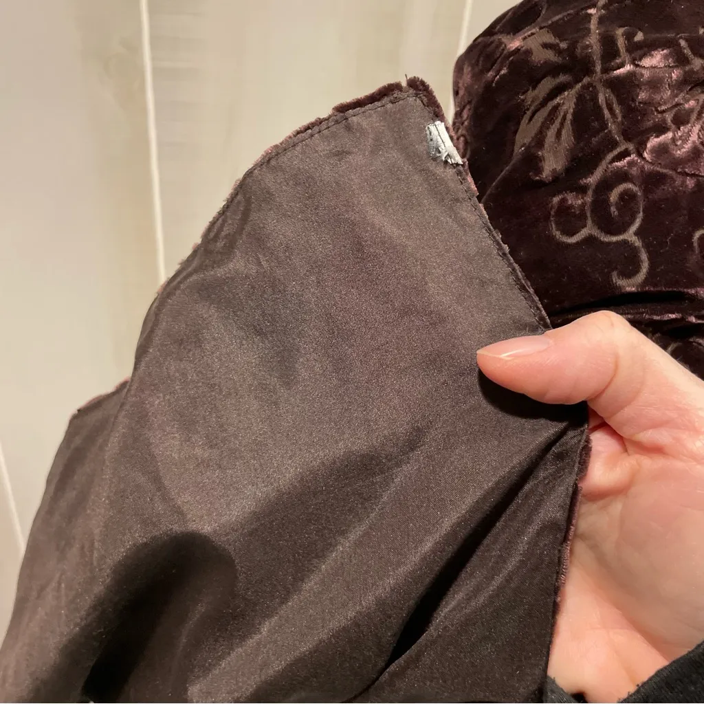 Cute vintage Y2K crushed velvet floral burnout scarf 10.25” x 60” wrap headband - Image 7