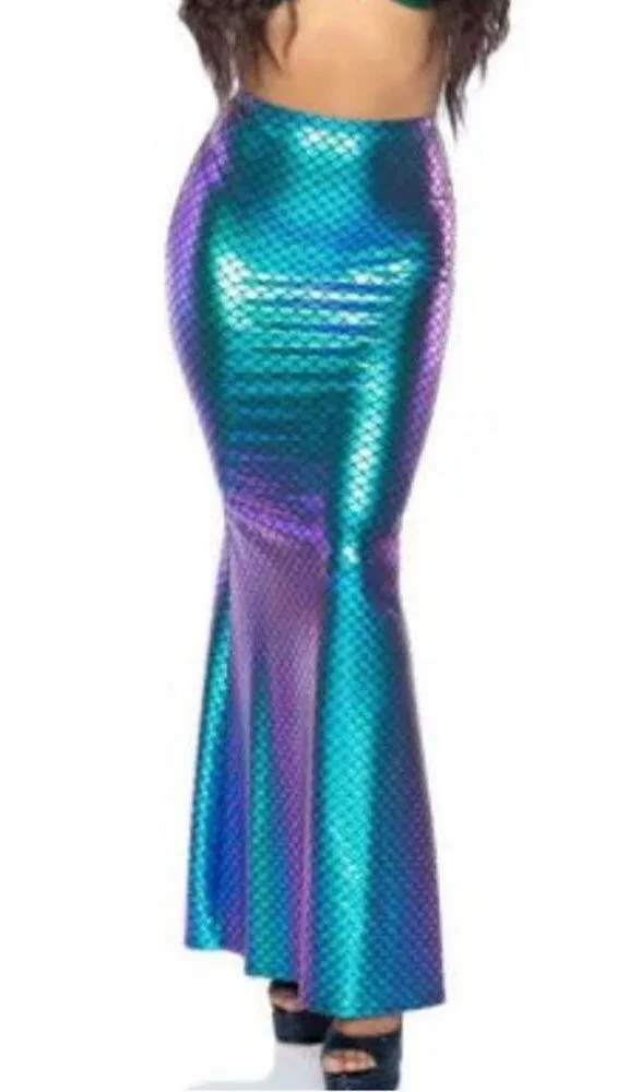SPIRIT HALLOWEEN sz medium (8-10) pull on skirt iridescent scale mermaid skirt - Image 2