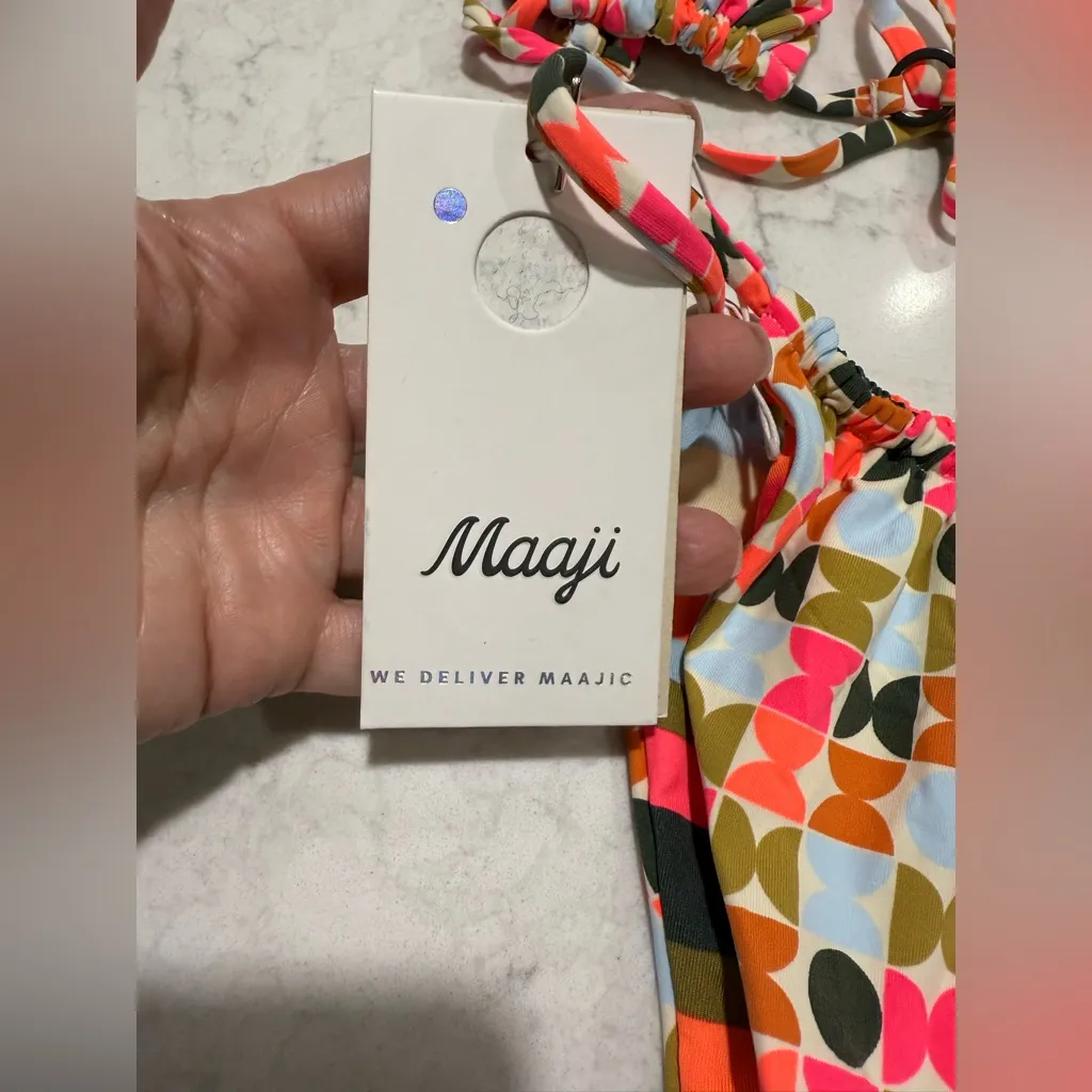 NWT Maaji Geogame Bikini Set Brenda Sliding
Triangle Single Strap Bottom Medium‎ - Image 6