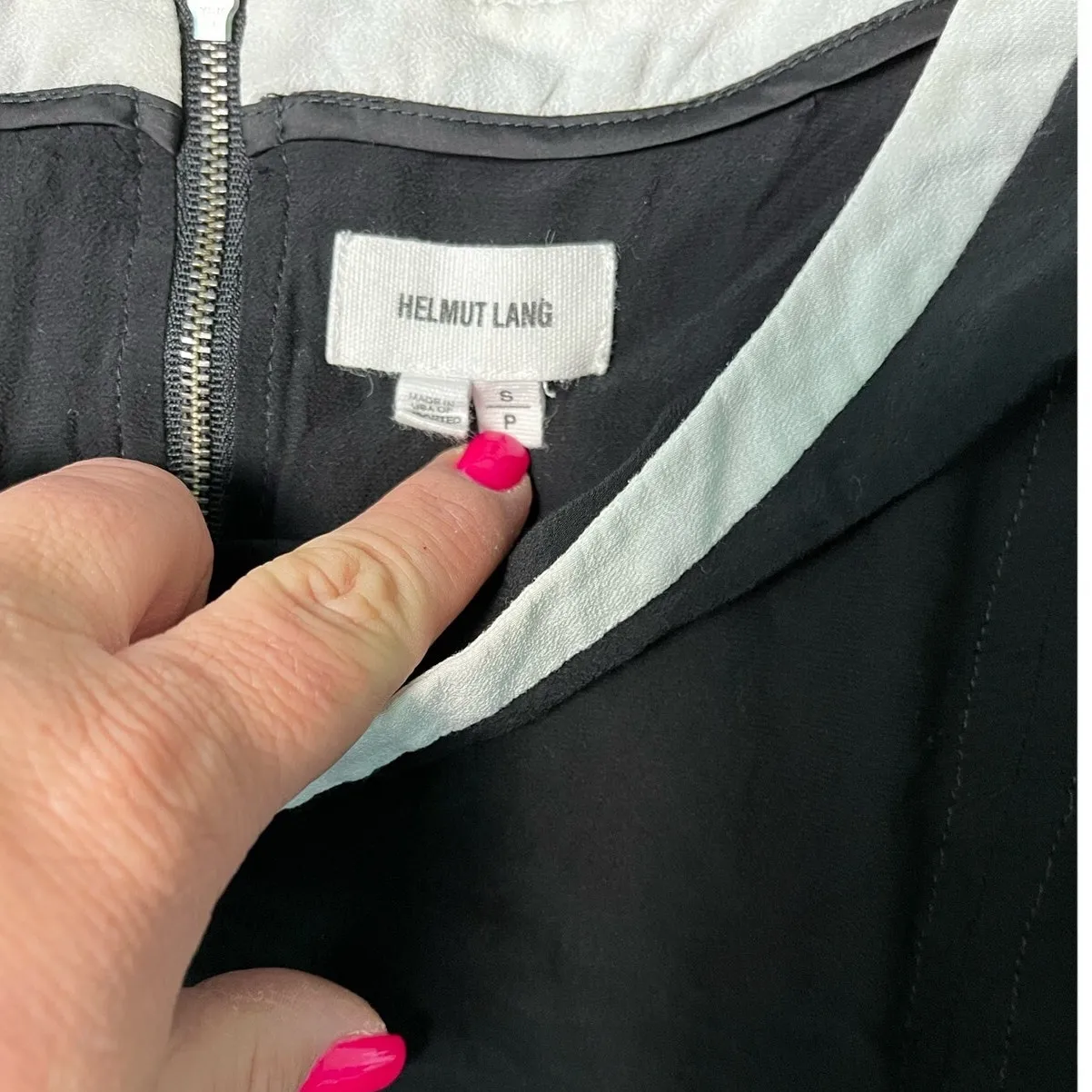 Helmut Lang Axio Crepe Playsuit Romper Shortall Black & White Size Small Petite - Image 11