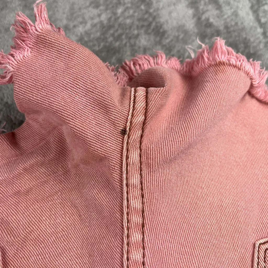 Free People Dusty Pink High Rise Denim Shorts Women’s 31 Distressed Coastal Y2K - Image 8