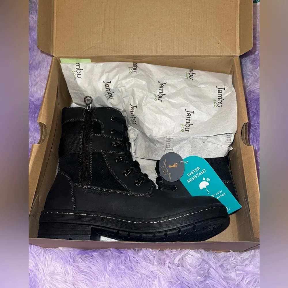 NEW Jambu Women Stevie Water-Resistant Zip Black Comfort Tactical Combat Boot 9M - Image 2
