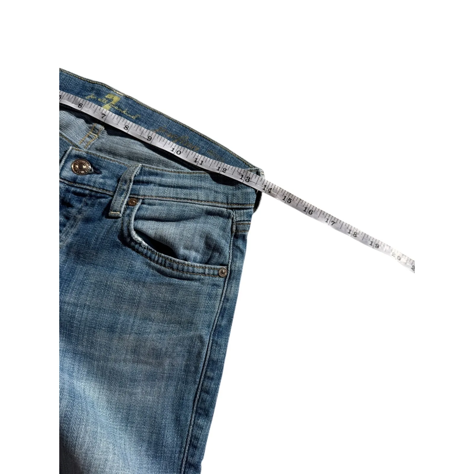 7 for all mankind Josefina Boyfriend‎ Skinny Jeans Women's Size 25 Blue Denim - Image 7